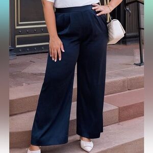 Satin Wide Leg Trousers